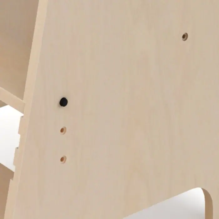 Close-up of the threaded insert set into the panel