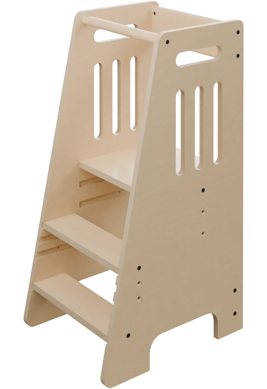 The lovelyhop learning tower, three-quarter view